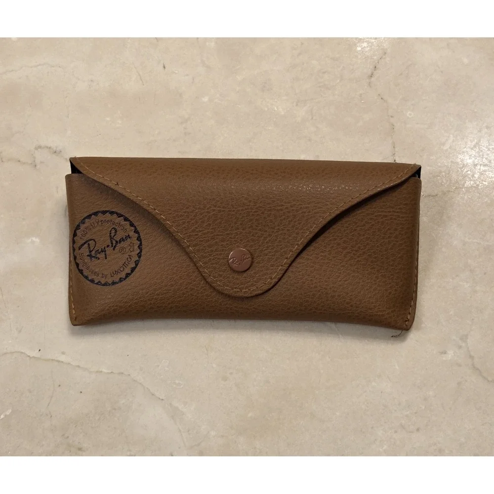 Authentic Luxottica Ray Ban Pebbled Brown Sunglasses‎ Glasses Snap Case ONLY